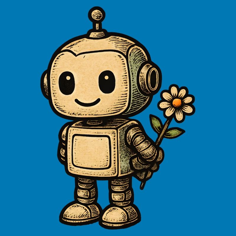 Robot mit Blume