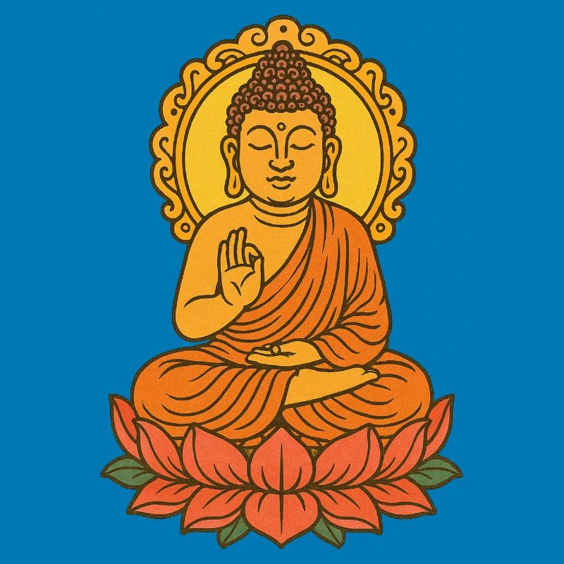 Meditatives Buddha-auf-Lotus-Design