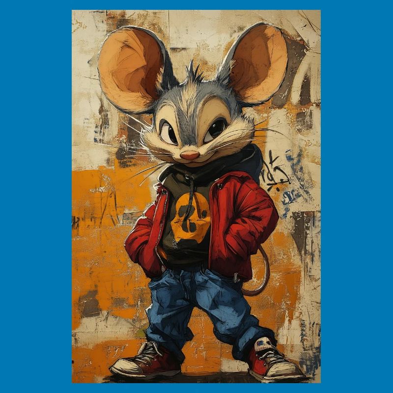 Graffiti Rat im Straßenlook