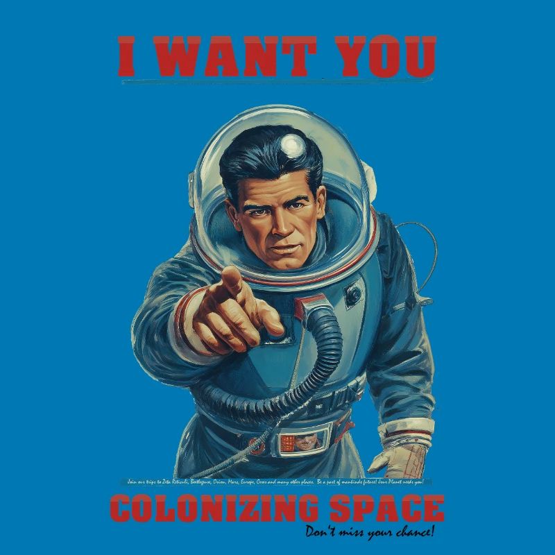 Retro Astronaut Space Colonization