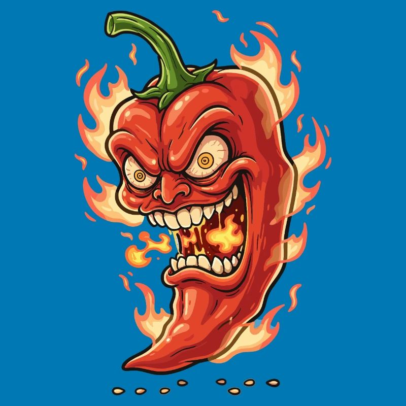 Flammender Chili-Gesicht