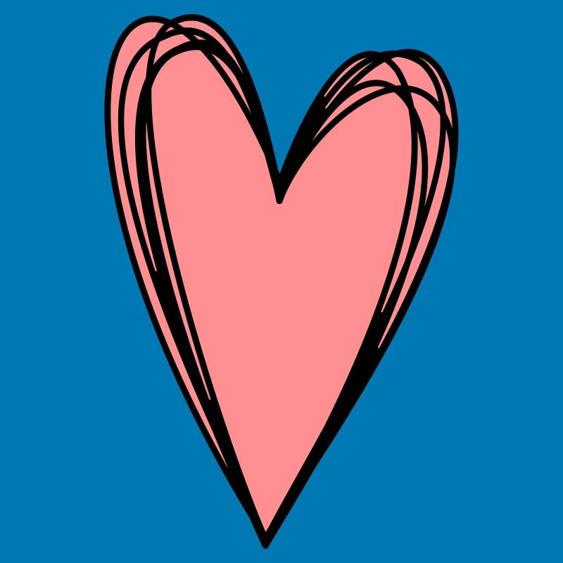 Herz rosa Scribble Doodle Geschenk Liebe