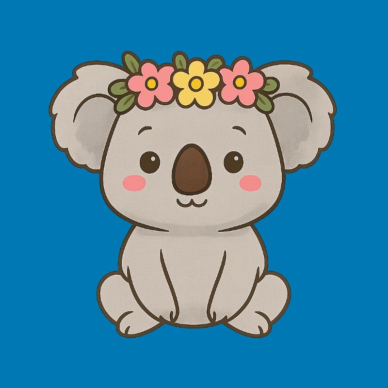 Süßer Koala mit Blumenkranz