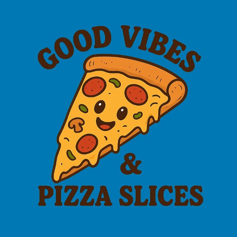 Illustration de tranche de pizza heureuse