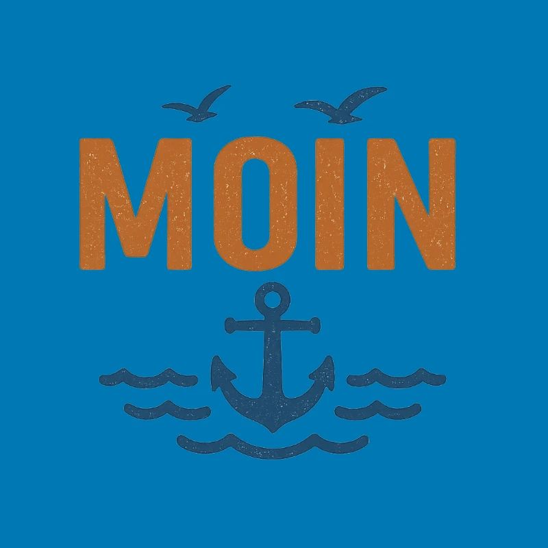 Conception de moin maritime avec ancre et oiseaux