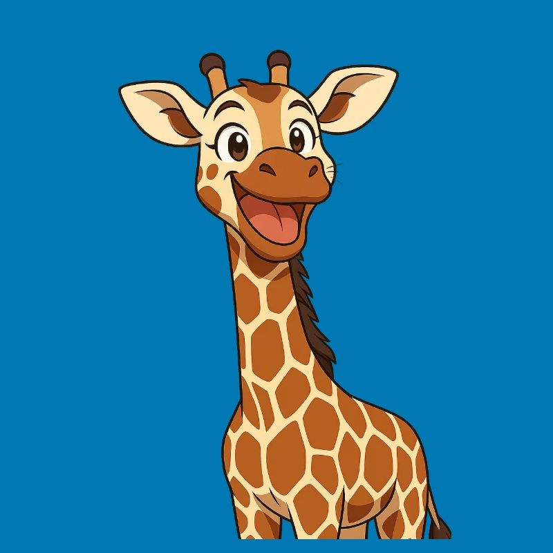 Happy giraffe with smiling expression