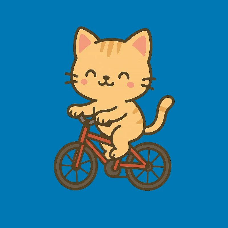 Cute kitten on bicycle