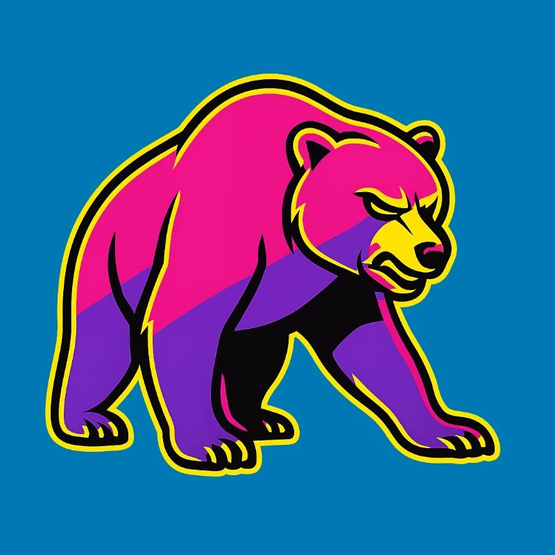 Neon Bär mit Kraft