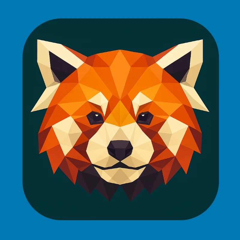 Roter Panda Kopf Low Poly