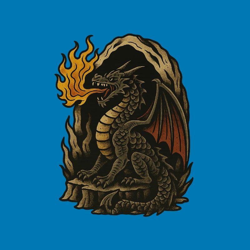 Flammender Drache