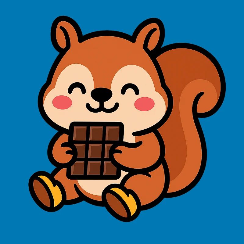 Eichhörnchen mit Schokoriegel