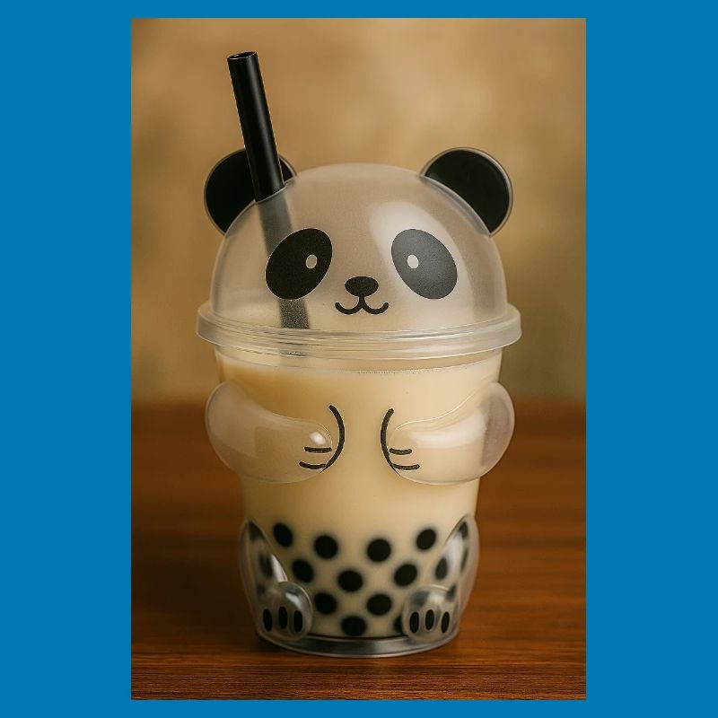 Panda Bubble Tea Cup Grafik