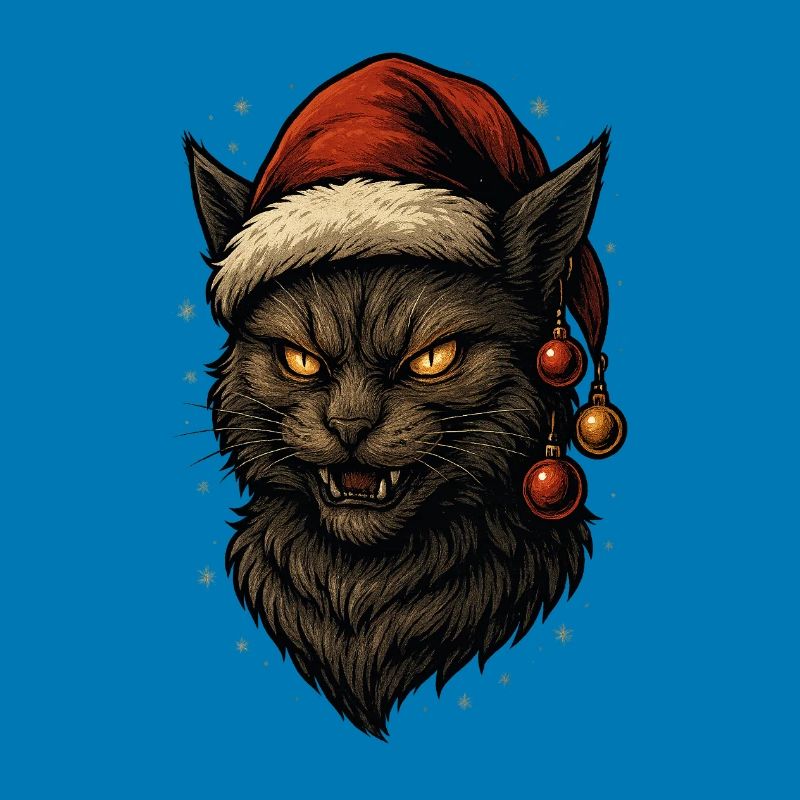 Schwarzer Weihnachtskater