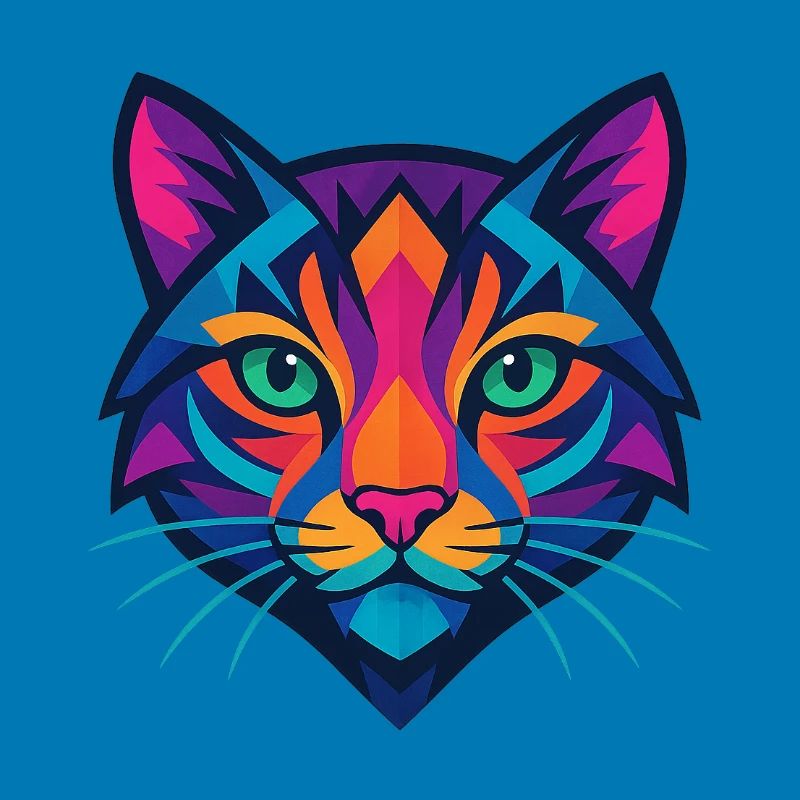Buntes geometrisches Katzengesicht
