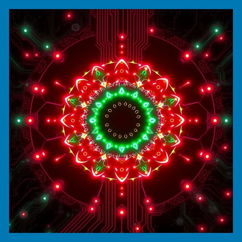 Neon Mandala Tech Zentrum