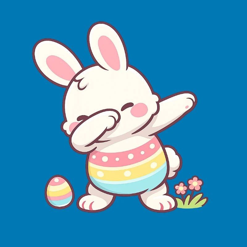 Dabbing Easter Bunny – Cute Kawaii Easter Motif