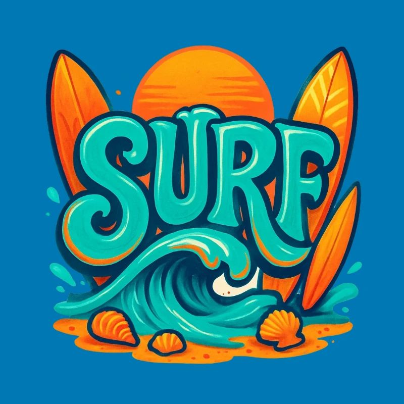 Sunset Surf Wortkunst