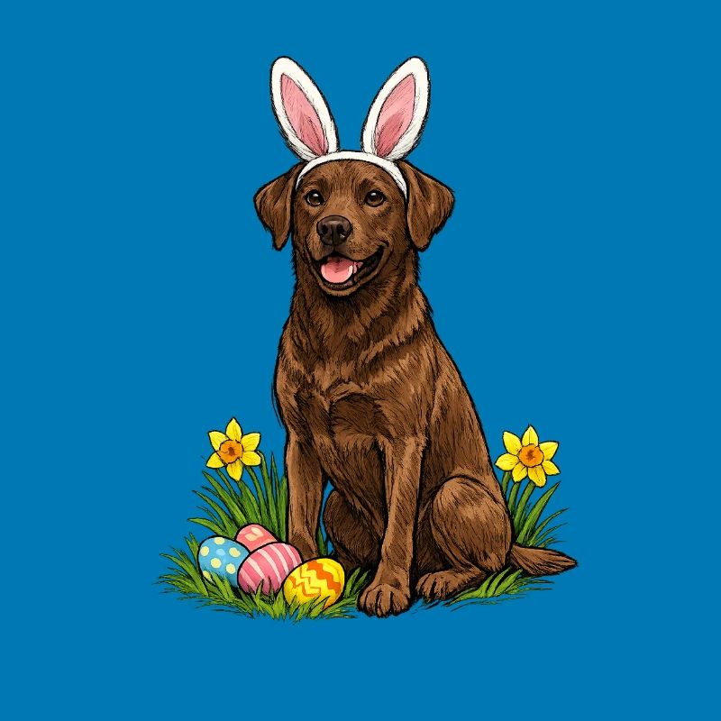 Labrador de Pâques aux oreilles de lapin