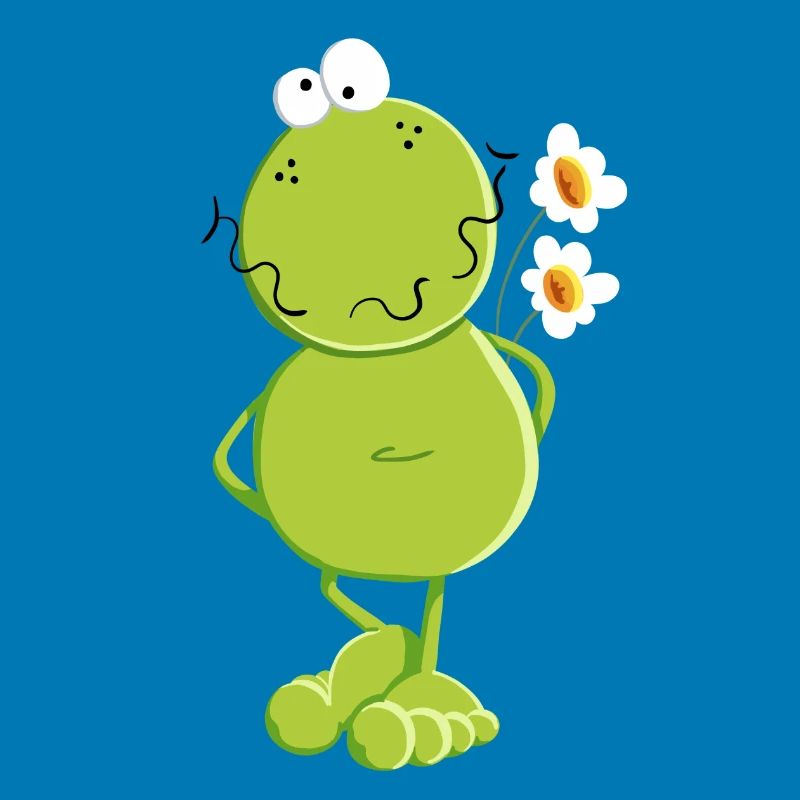 Frosch mit Blumen