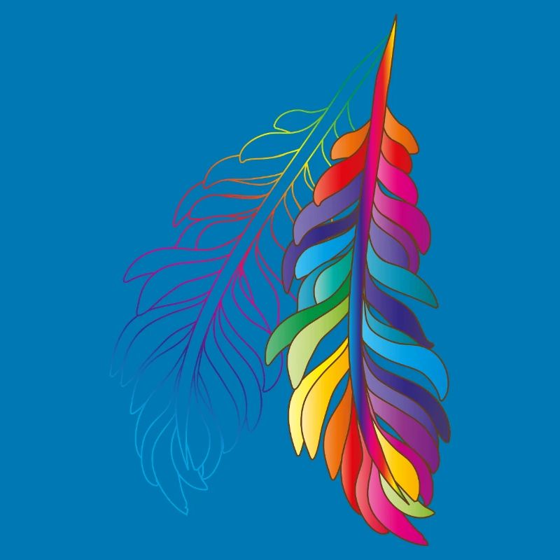 Regenbogenfedern – farbenfrohes Boho-Design