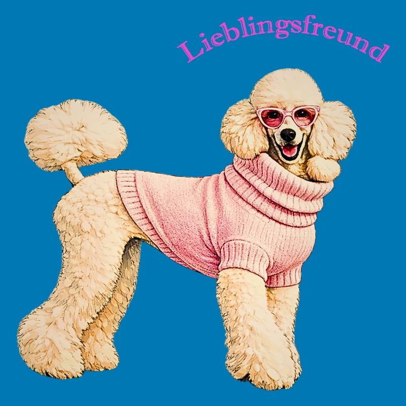 Lieblingsfreund Königspudel im rosa Pullover