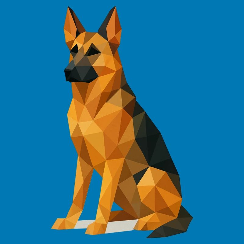 Deutscher Schäferhund in Low Poly