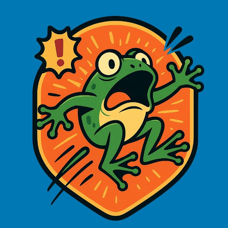 Badge Panic Frog