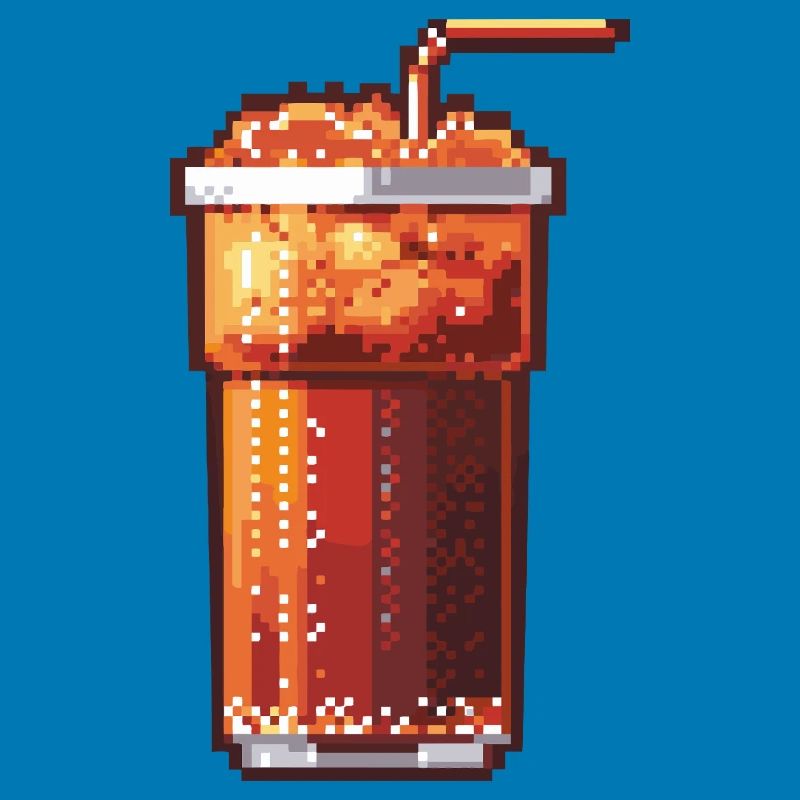 Pixel Cola Glas mit Eis