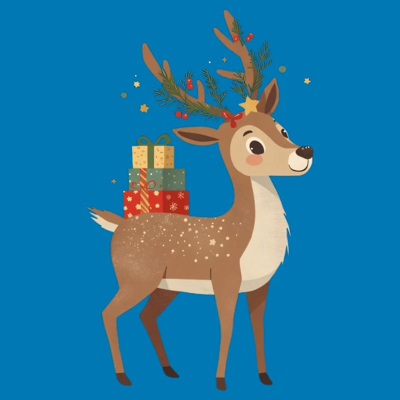 Weihnachtsrentier mit Geschenken