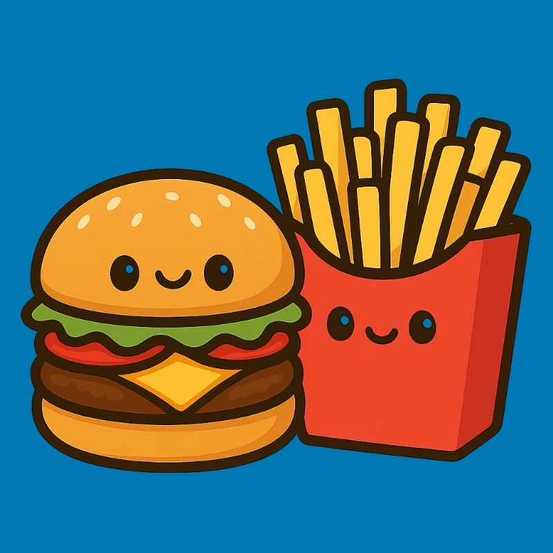 Kawaii Burger & Fries Duo