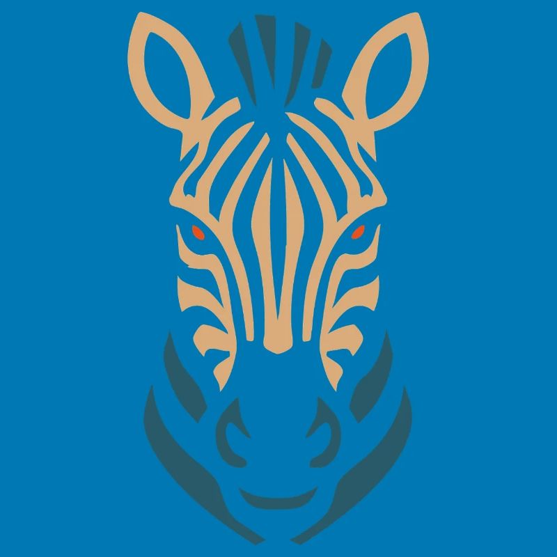 Zebra Head Neon Lines