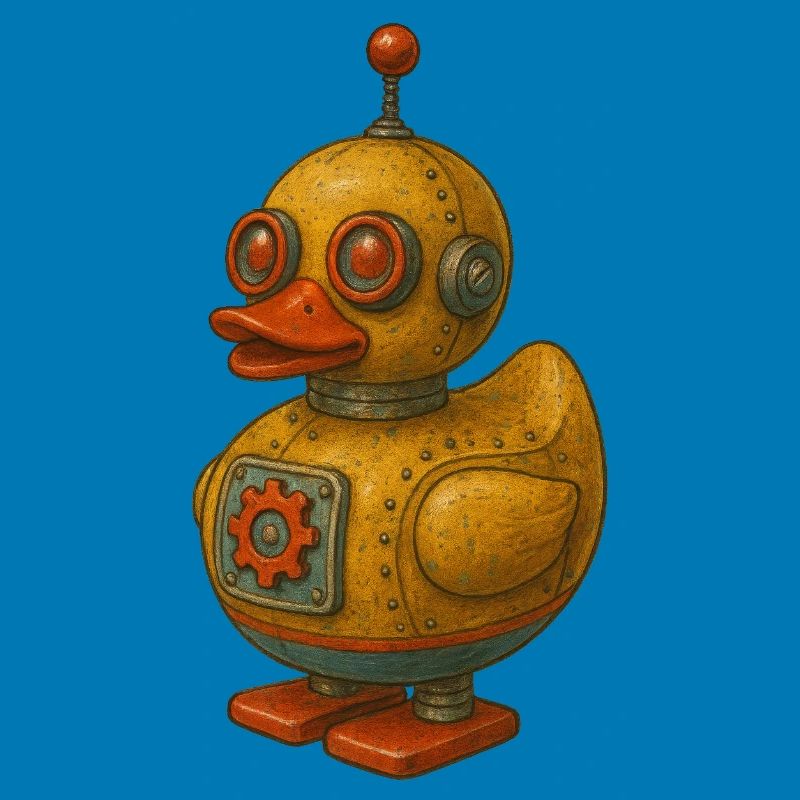 Retro Tin Robot Duck