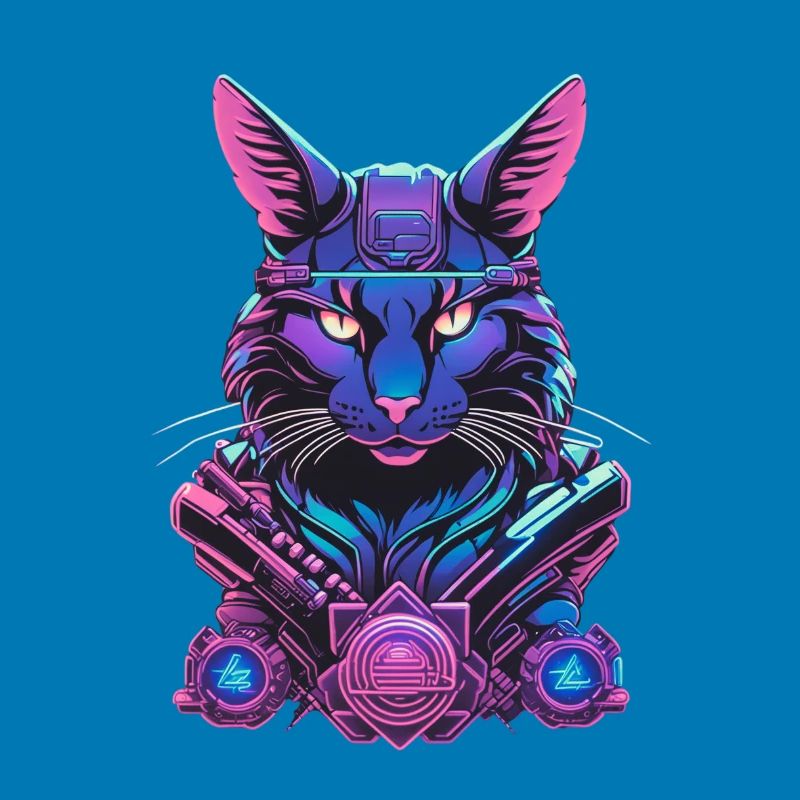 Cyberkatze mit futuristischem Design