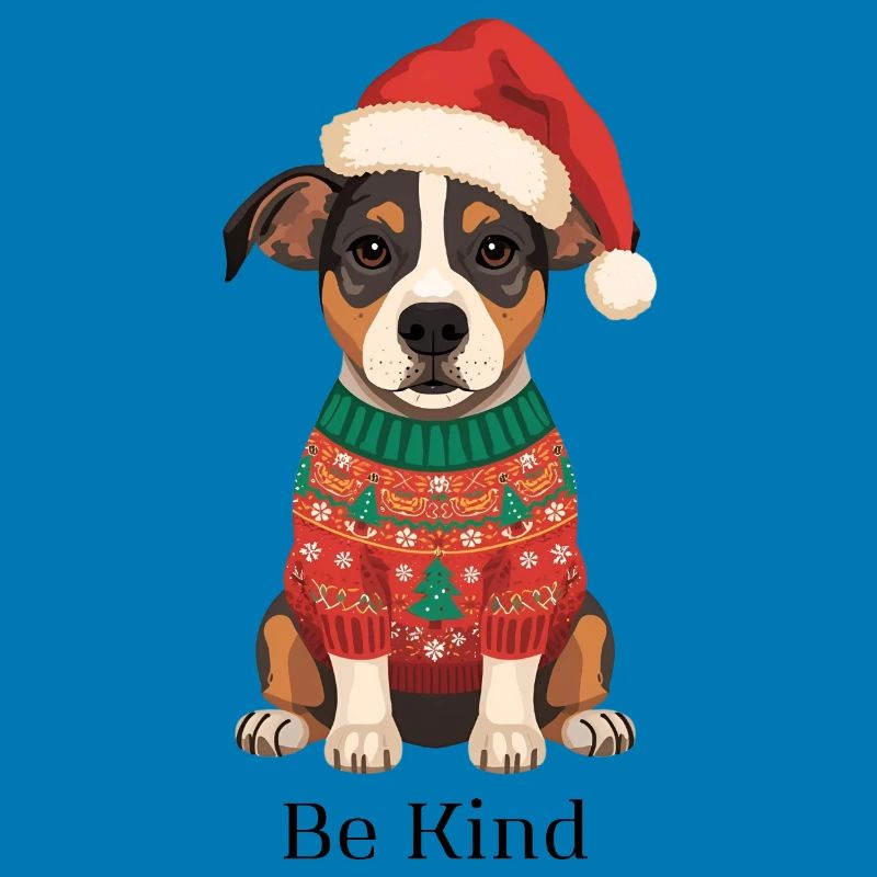 Be Kind – Chien en pull de Noël