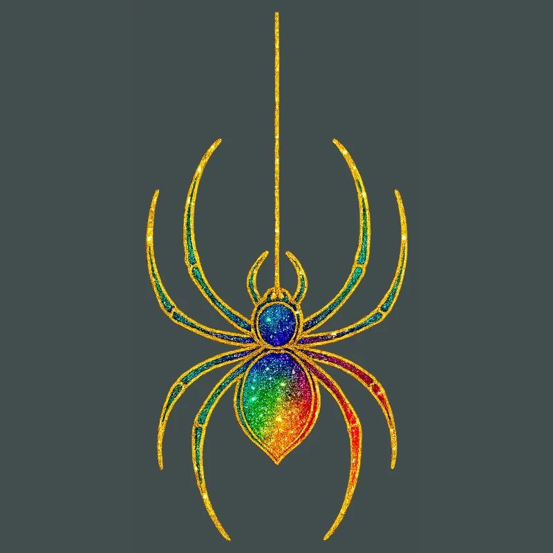 Regenbogen Glitzer-Spinne