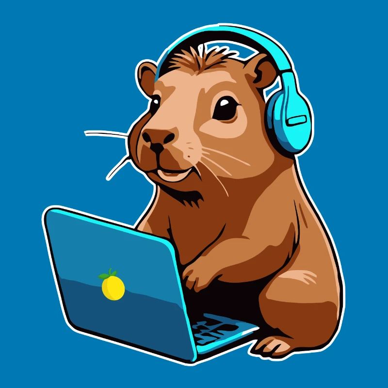 Capybara Programmer Coder Computer