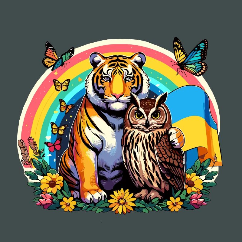 Tiger Eule Regenbogen