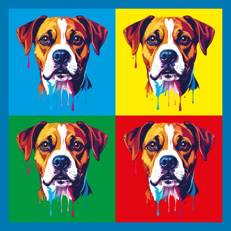 Pop-Art Hund Vierfarbig