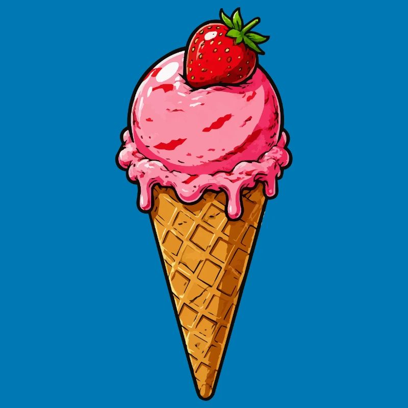 Erdbeere Eis Kugel