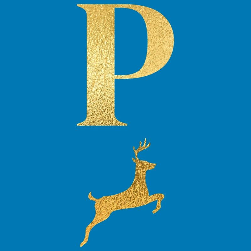Buchstabe p goldener Hirsch - Geschenkidee