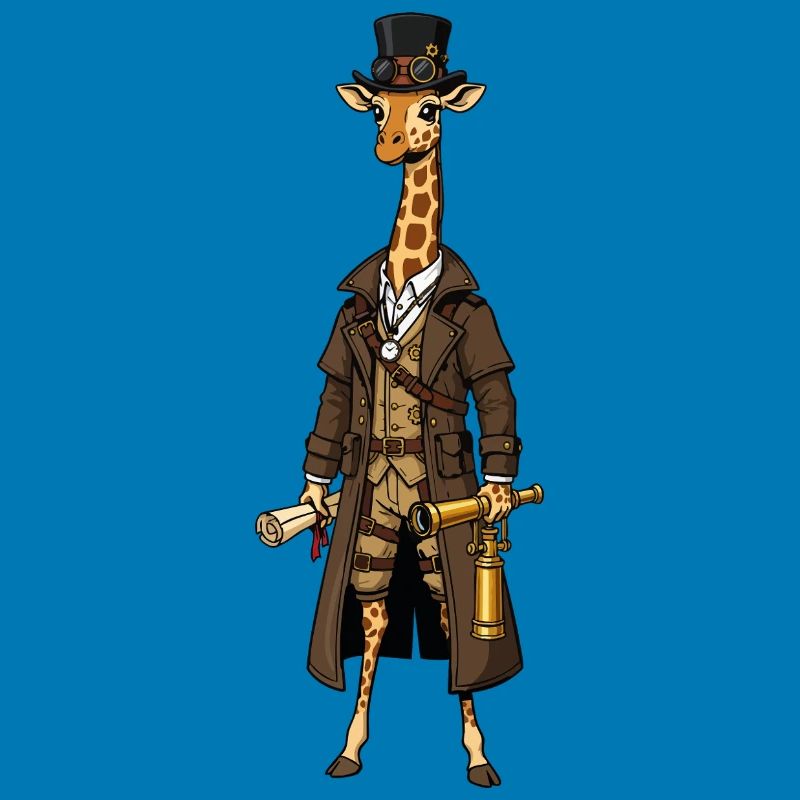 Giraffe Explorer Steampunk Chic Top Hat