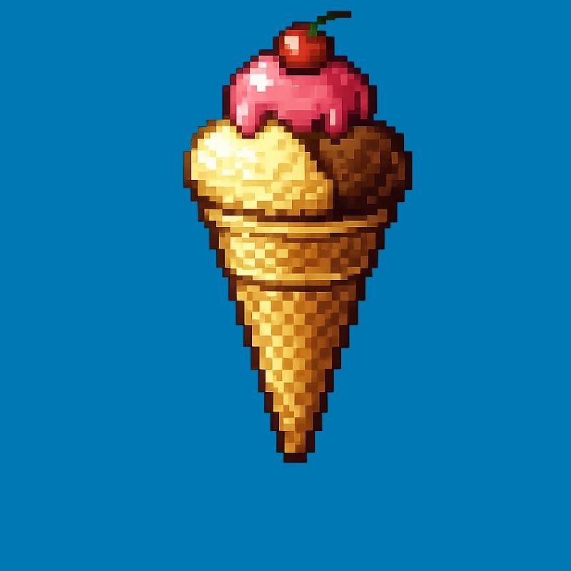 Retro Pixel Eiscreme Cone