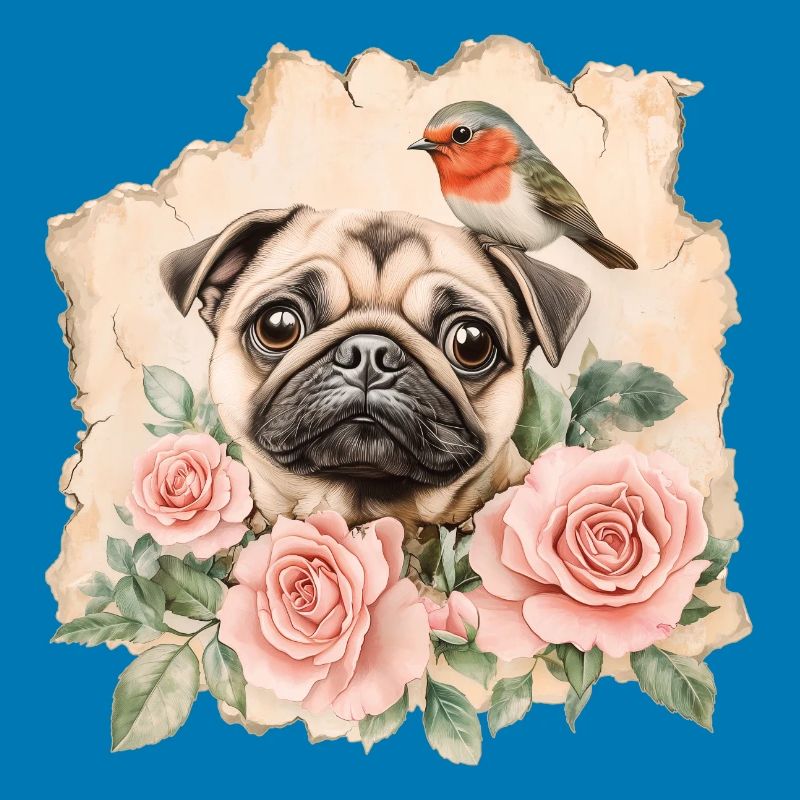 Mops und Rotkehlchen