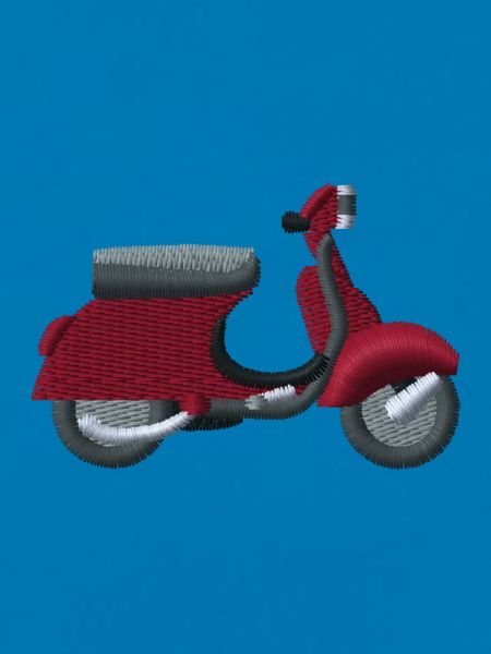 Motorroller bestickt