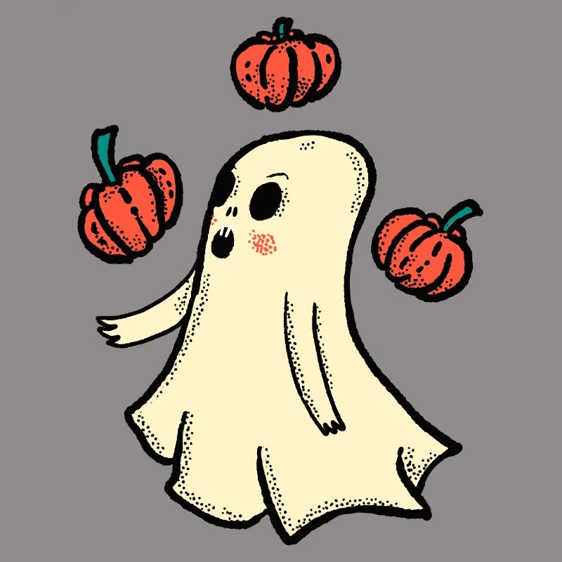 Cuddly spirit with pumpkins