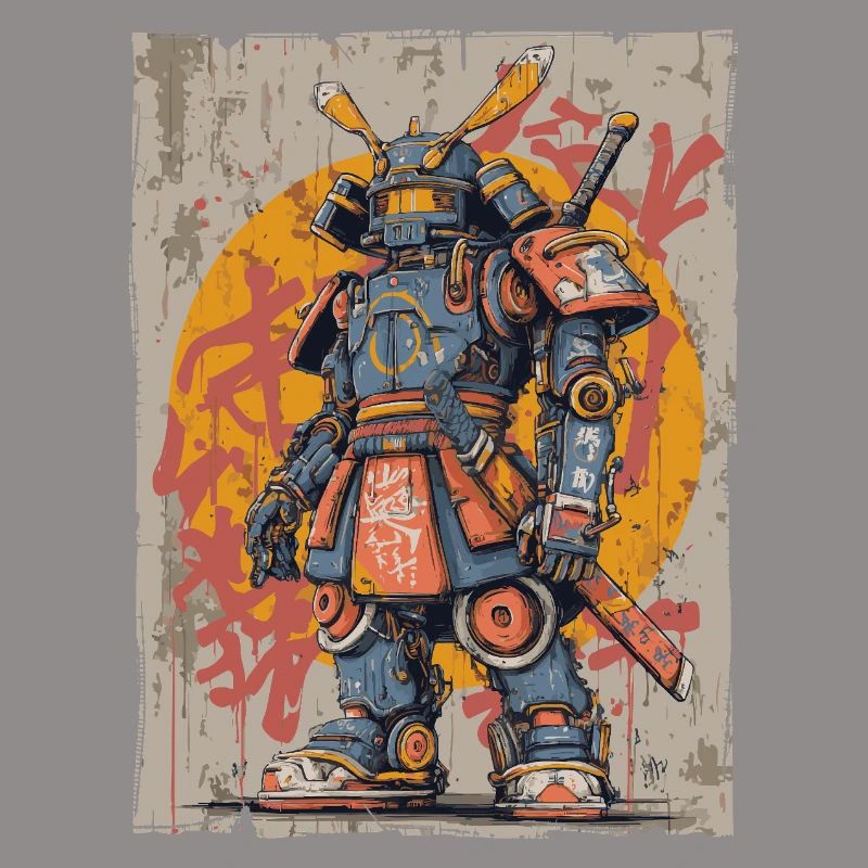 Mechanical Samurai Street Art