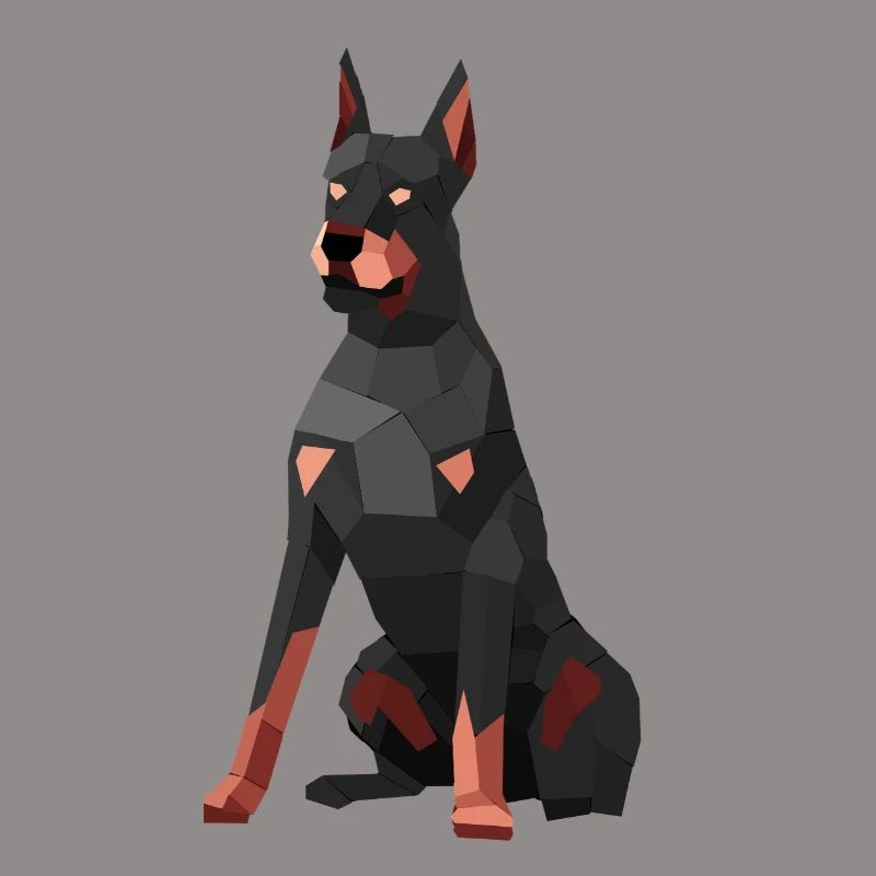 Doberman moderne – art low poly