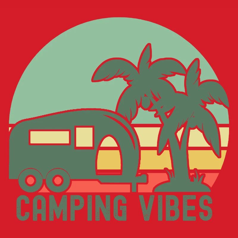 Retro Camping Vibes Illustration