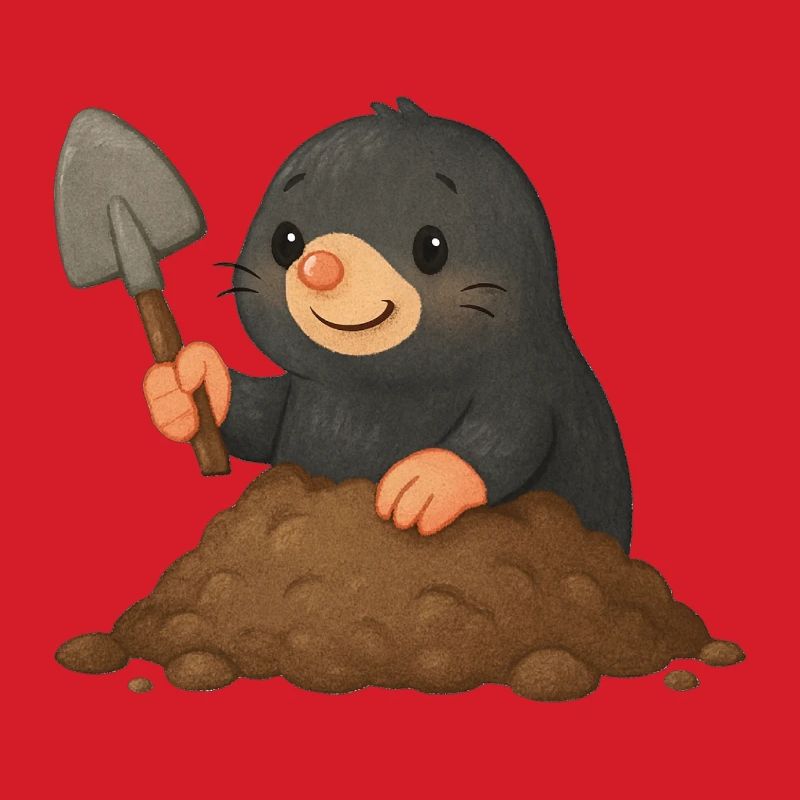Cute mole with shovel