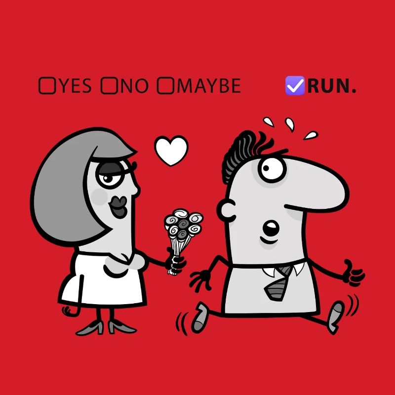 Liebe oder Flucht – Skurriles Humor-Design